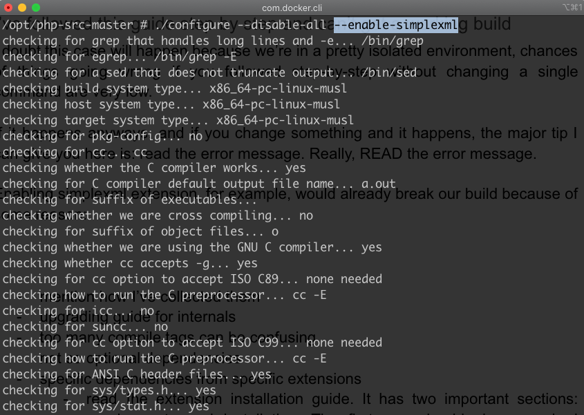 Running “configure” with “--enable-simplexml” option