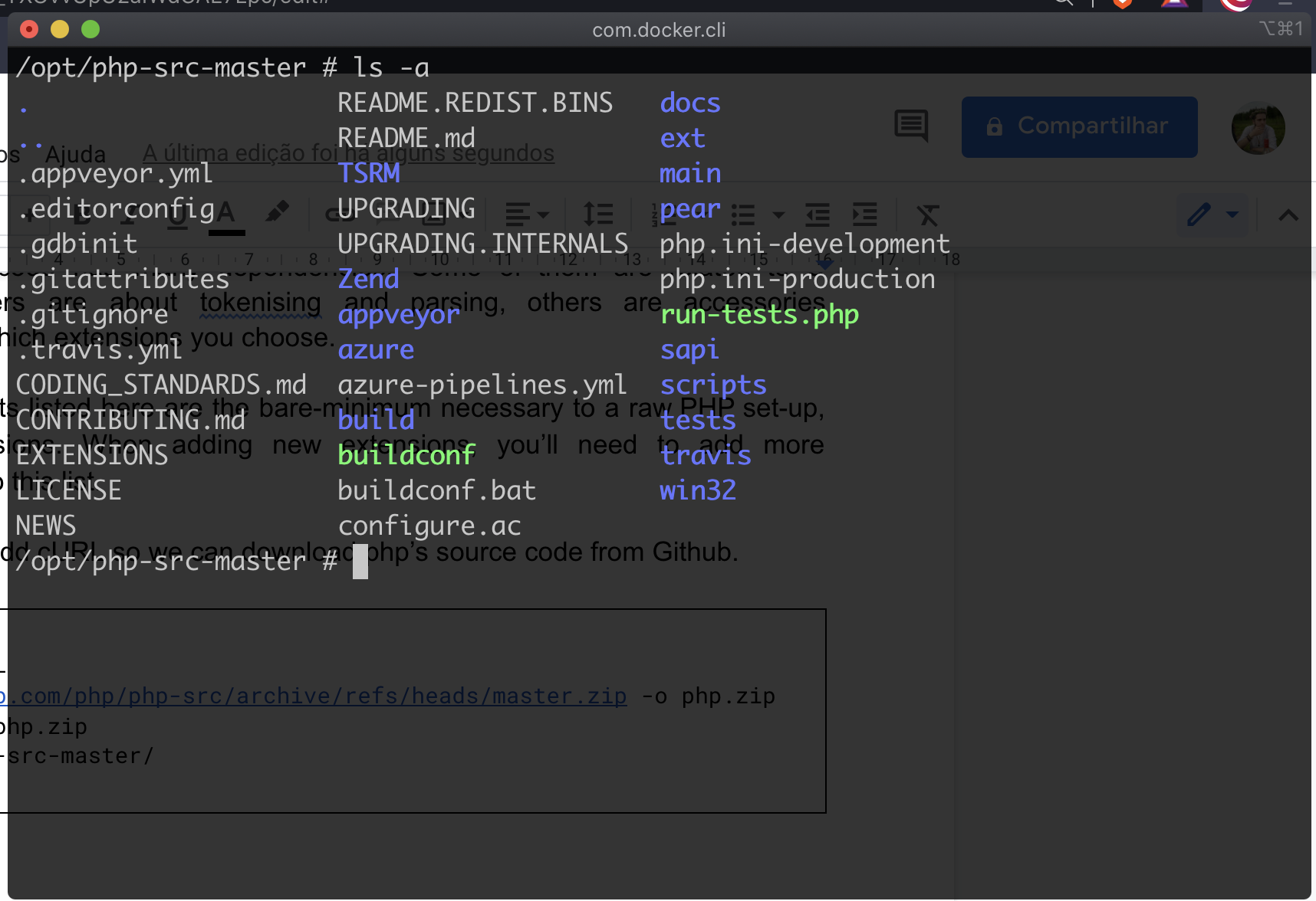 Listing files from /opt/php-src-master